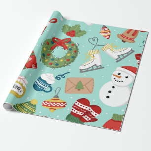 So Cute Santa Claus Christmas Sweets Personalized Wrapping Paper