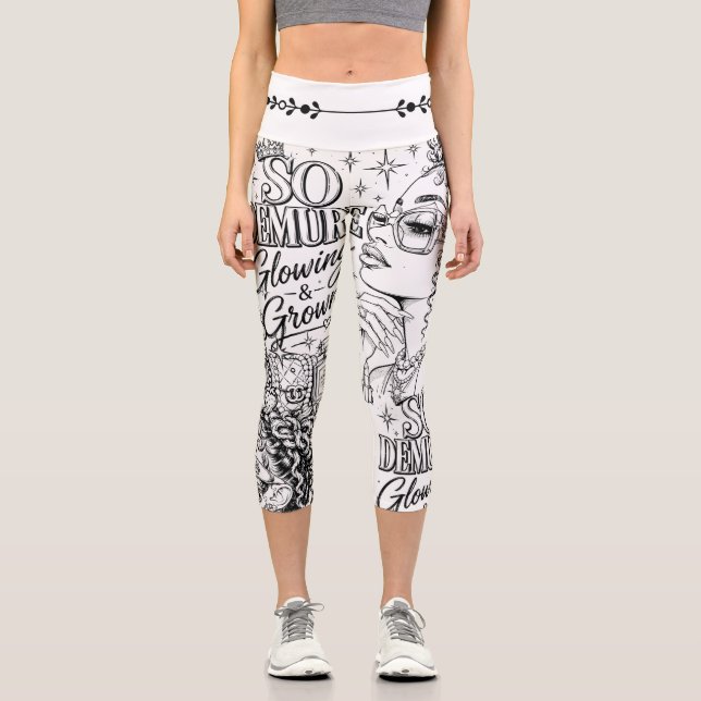 So Demure™ DIY High-Waisted Capri Leggings | Paint (Front)
