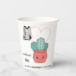 So Different , Perfect Together – Cute Love Couple Paper Cups
