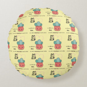 So Different , Perfect Together – Cute Love Couple Round Cushion