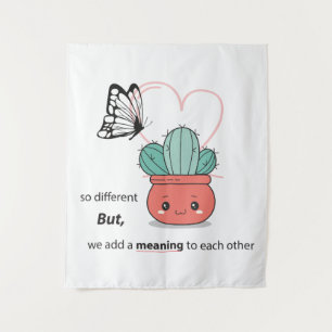 So Different , Perfect Together – Cute Love Couple Tapestry