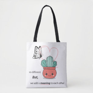 So Different , Perfect Together – Cute Love Couple Tote Bag