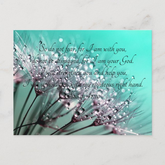 So Do Not Fear Isaiah 41:10 Bible Verse Postcard (Front)