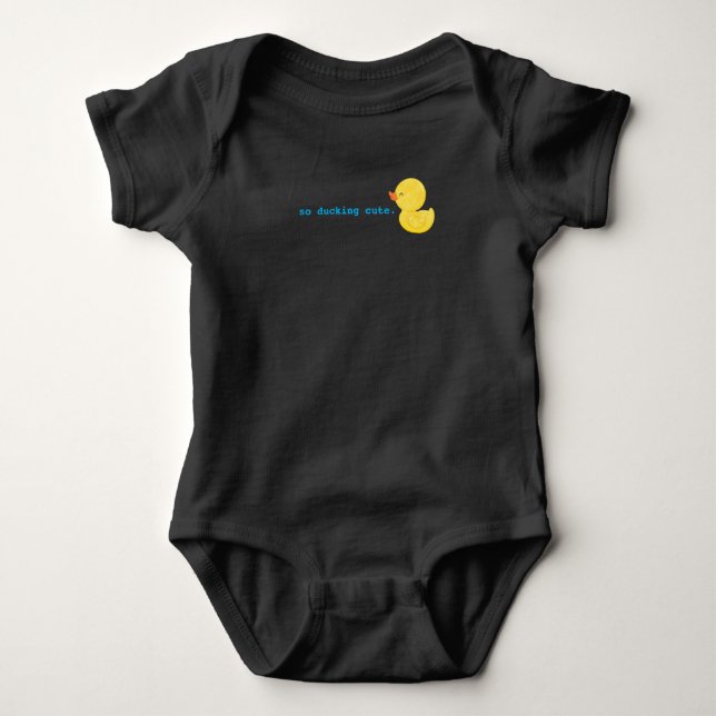 So Ducking Cute Watercolor Rubber Duck Baby Bodysuit (Front)