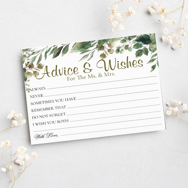 So Elegant Eucalyptus Wedding Advice Wishes Cards (Creator Uploaded)