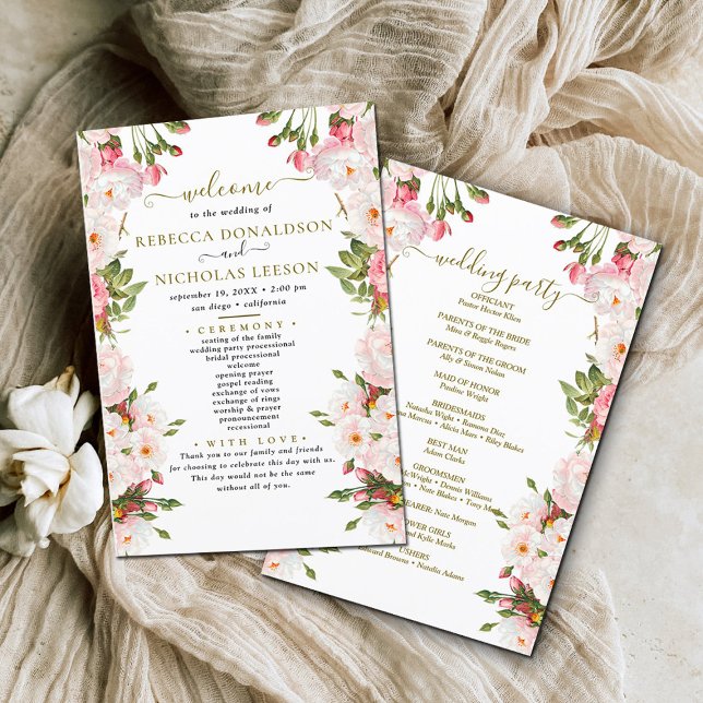 So Elegant Flowers Botanical Wedding Program (Creator Uploaded)