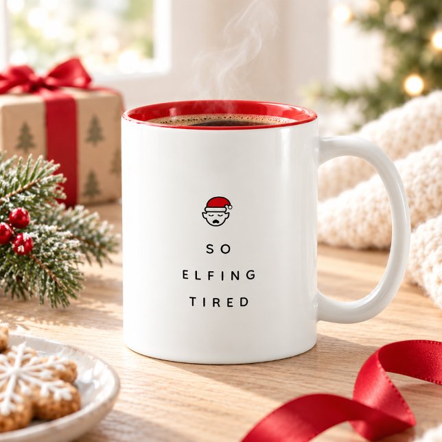 So Elfing Tired Two-Tone Coffee Mug (Creator Uploaded)