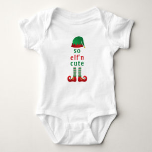 So Elf'n Cute Elf Funny Christmas Saying Baby Bodysuit