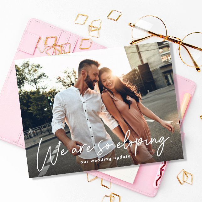So Eloping Photo Announcement Postcard (Creator Uploaded)