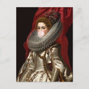 So Extra Bubble Gum Diva with Lace Ruff Postcard
