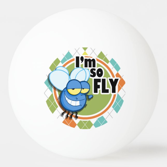So Fly!  Colourful Argyle Pattern Ping Pong Ball (Front)