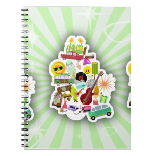 So Fun Retro Collage Too Spiral Notebook