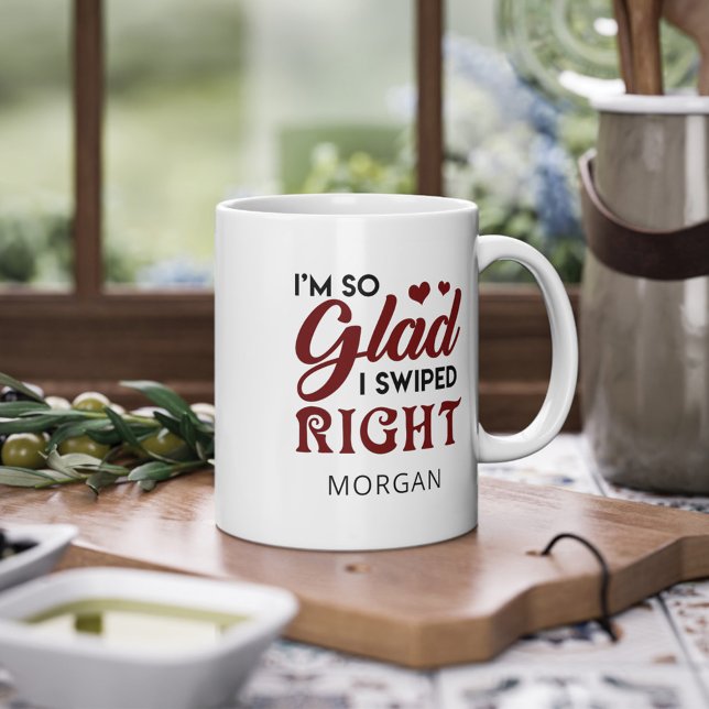 So Glad I Swiped Right Valentine's Personalised Large Coffee Mug (Creator Uploaded)