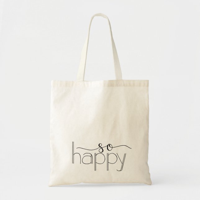So Happy Hand Lettered Tote Bag (Front)