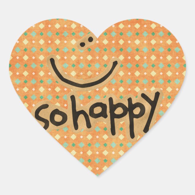 So Happy Heart Shape Sticker (Front)
