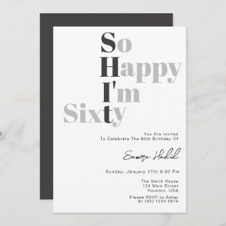 So Happy I'm FIFTY 50th Birthday Party  Invitation
