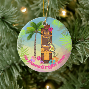 So Hawaii right now tiki cocktail palm trees Ceramic Tree Decoration
