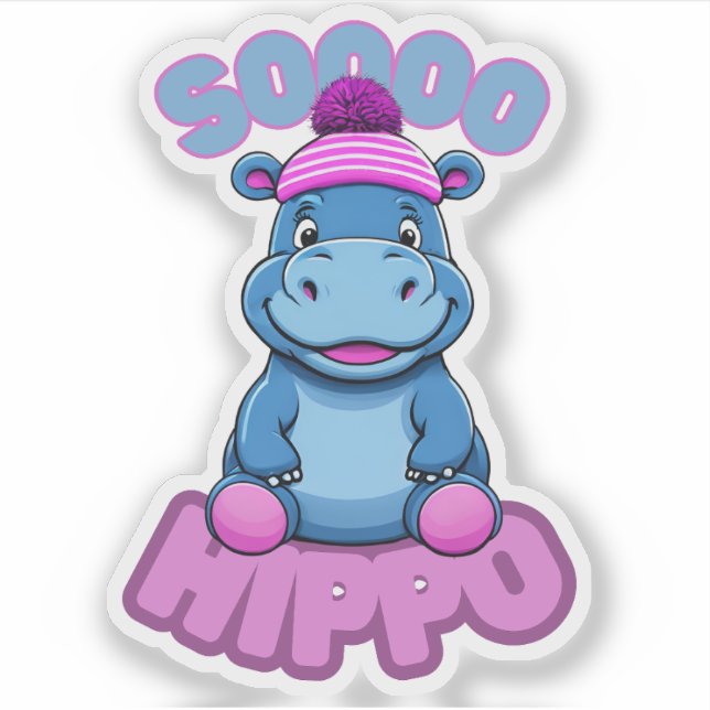 So Hippo Sticker (Front)