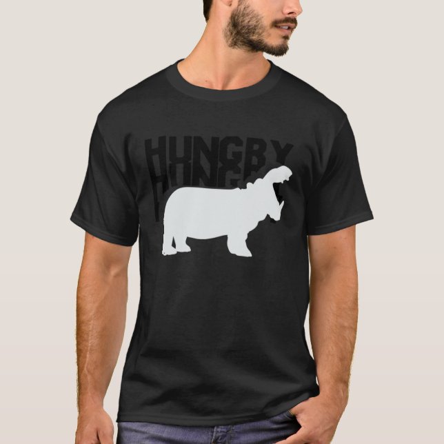 So Hungry Hippo T-shrits Funny Cute Hippopotamus H T-Shirt (Front)