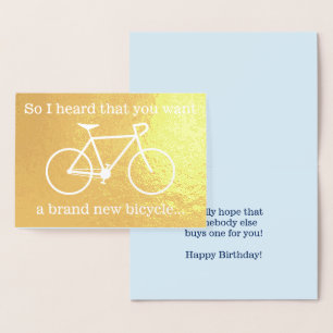 "So I heard that you want a brand new bicycle..." Foil Card