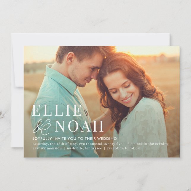 So In Love Simple Modern Photo Wedding Invitation (Front)