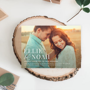 So In Love Simple Modern Photo Wedding Invitation