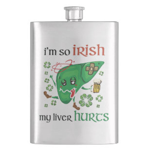 So Irish my liver hurts Hip Flask
