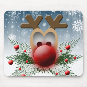 So It Glows Christmas Xmas Holiday Reindeer Mouse Pad
