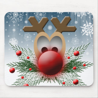 So It Glows Christmas Xmas Holiday Reindeer Mouse Pad