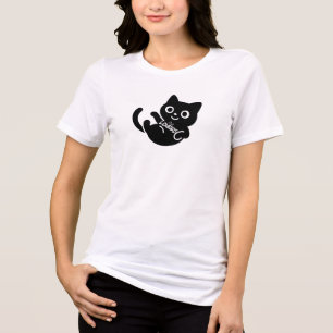 So Lazy Cat T‑Shirt – Cute Minimalist Black Cat De Tri-Blend Shirt