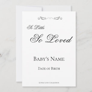 So Little So Loved Personalised Baby Card