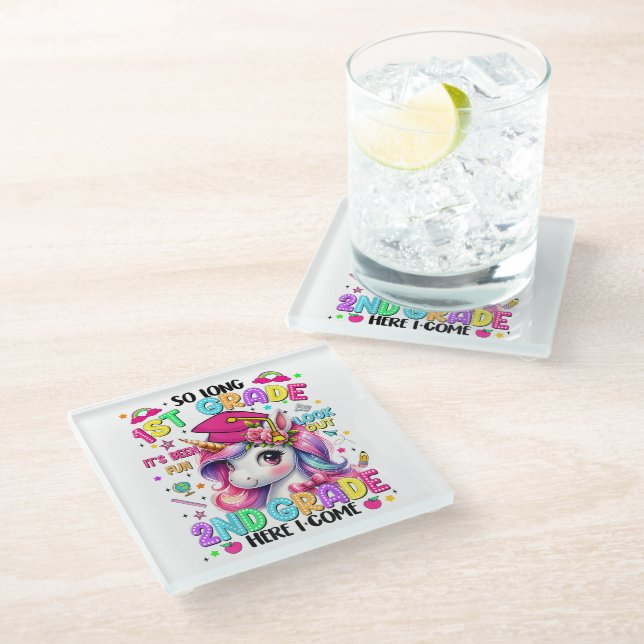 So Long 1st Grade 2nd Grade Here I Come Glass Coaster (Angled)