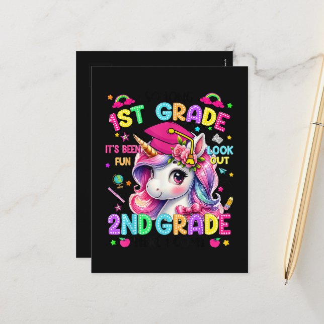 So Long 1st Grade 2nd Grade Here I Come Holiday Postcard (Front/Back In Situ)