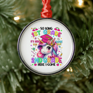 So Long 1st Grade 2nd Grade Here I Come Metal Tree Decoration
