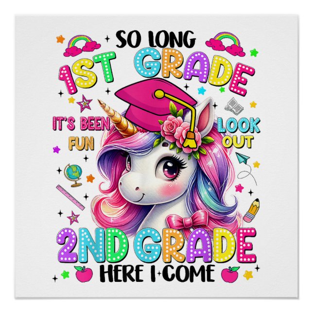 So Long 1st Grade 2nd Grade Here I Come Poster (Front)