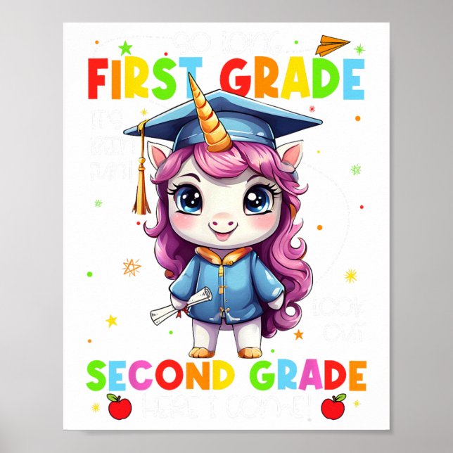 So Long 1st Grade Graduation Last Day Of School  Poster (Front)