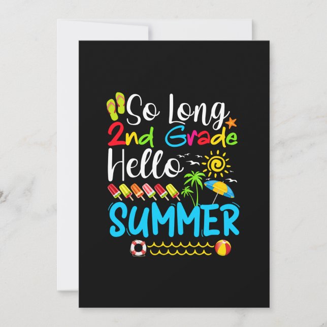 So Long 2nd Grade Hello Summer Last Day Of School. Save The Date (Front)