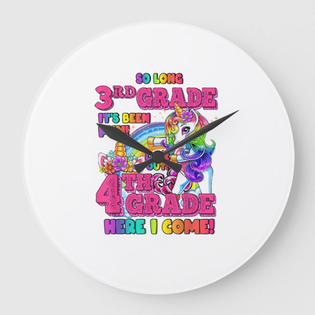 So long 3rd grade it's been fun 3rd grade Nailed I Large Clock (Front)