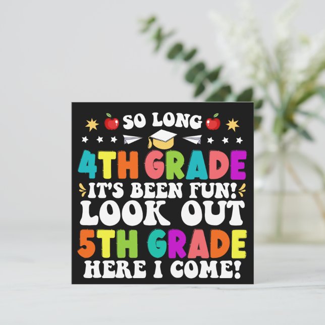 So Long 4th Grade Look Out 5th Grade Graduation Announcement (Standing Front)