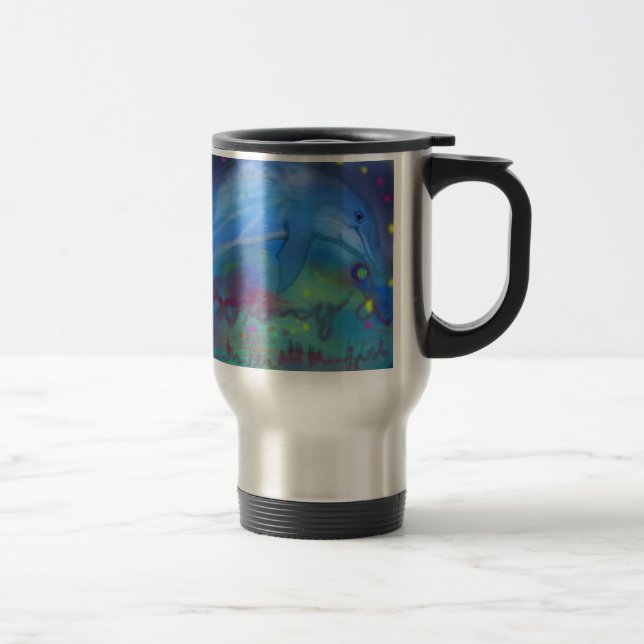 So long and thanks for all the fish! travel mug (Right)