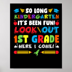 So Long Kindergarten 1st Grade Poster