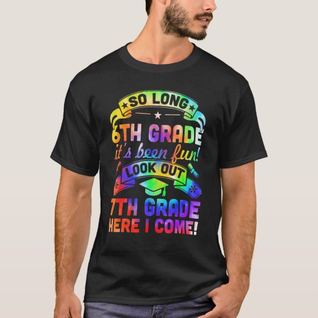 So Long Kindergarten 7th Grade Here I Come Graduat T-Shirt (Front)