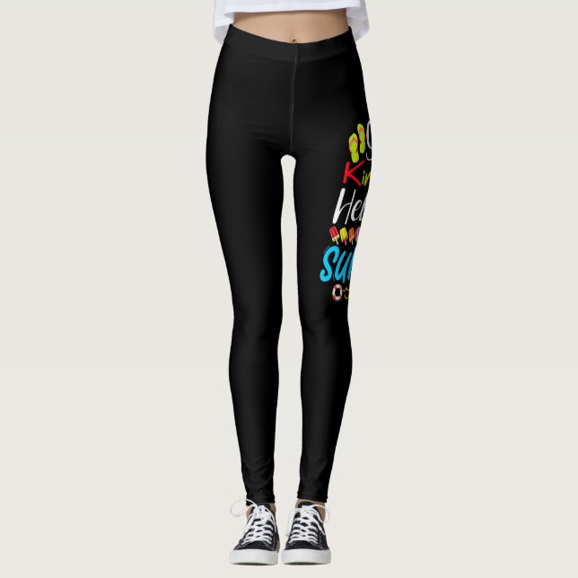 So Long Kindergarten Grade Hello Summer Leggings (Front)