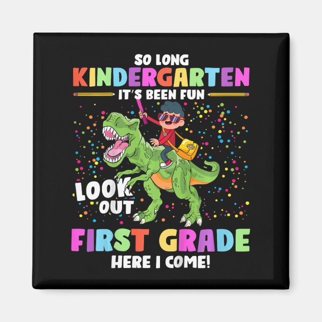 So Long Kindergarten Graduation Cl 2023 Dinosaur K Magnet (Front)