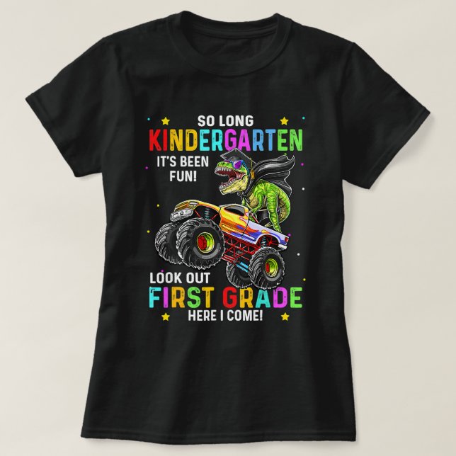 So Long Kindergarten Graduation Class of Dinosaur  T-Shirt (Design Front)