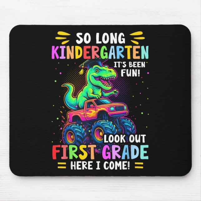 So Long Kindergarten Graduation Monster Truck Dino Mouse Pad (Front)
