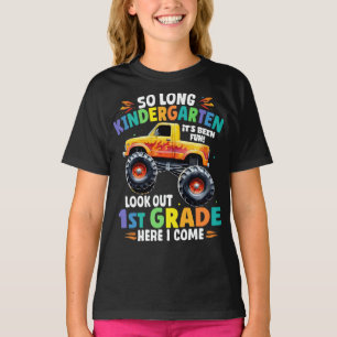 So Long Kindergarten Graduation Monster Truck T-Shirt
