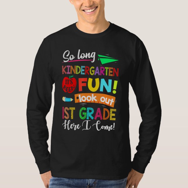 SO LONG KINDERGARTEN HELLO SUMMER Teacher Student  T-Shirt (Front)