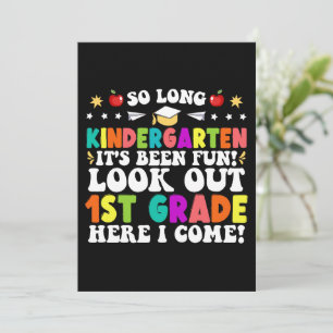So Long Kindergarten Look Out 1st Grade Graduation Announcement