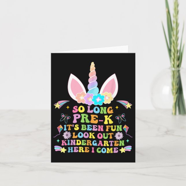 So Long Pre-k Graduation Kindergarten Here I Come  Card (Front)